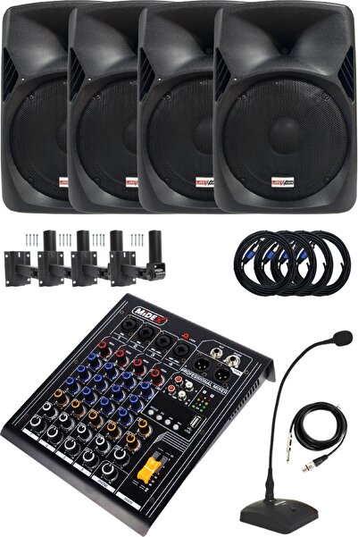 Lastvoice Hall Paket-4 Ses Sistemi Mixer Hoparlör Paketi (kapalı Alan Toplant...