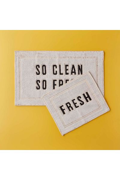 Bella Maison Σετ σφουγγαρίστρας Clean Fresh Λευκό (60x100 - 50x60 cm)