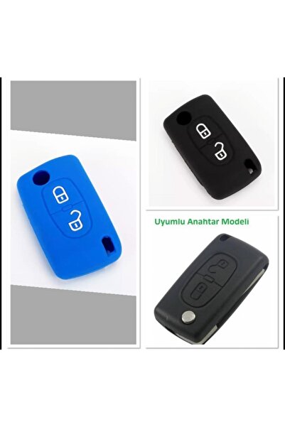 ŞENYILDIZ AKSESUAR قطعتان من غطاء حماية مفتاح السيليكون المتوافق مع شريك بيجو...