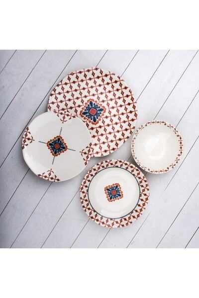 T.Concept Tulu Porselen Organik Yemek Takımı 24 Parça