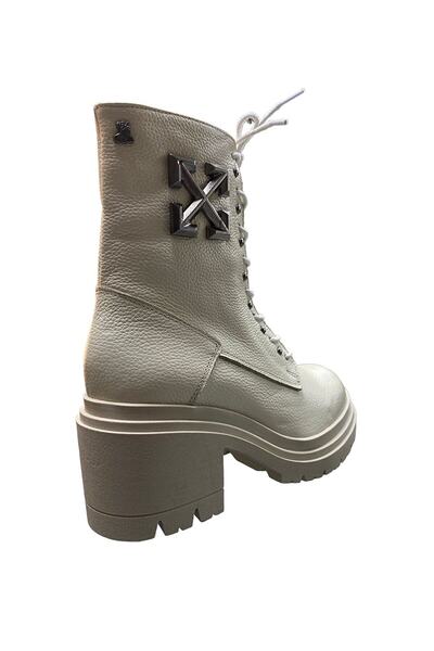 Venüs 2253302K Hakiki Deri Topuklu Platform Detaylı Bağcıklı Postal Bot