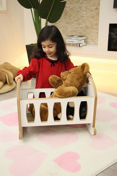 HobiMax Wooden Rocking Toy Cradle