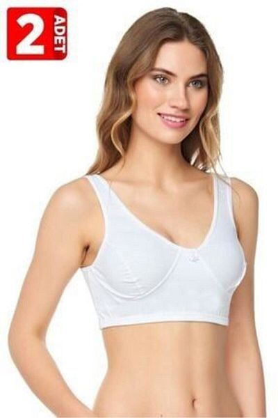 OMODAM 100% Cotton Passion Combed Cotton Half Tank Bra in Lamp 2 Pack in Lamp