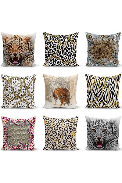 Realhomes Διπλής όψης Leopard Picture Ψηφιακή τυπωμένη διακοσμητική Raschel πλεκτή μαξιλαροθήκη ριχτάρι