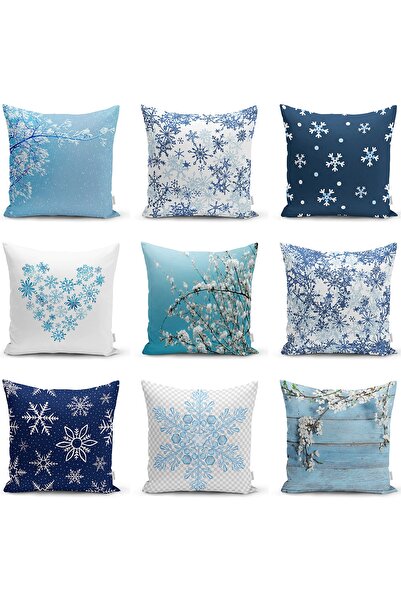 Realhomes Çift Taraflı Gökyüzü Temalı Ağaç Motifli Dekoratif Raşel Örme Yastı...