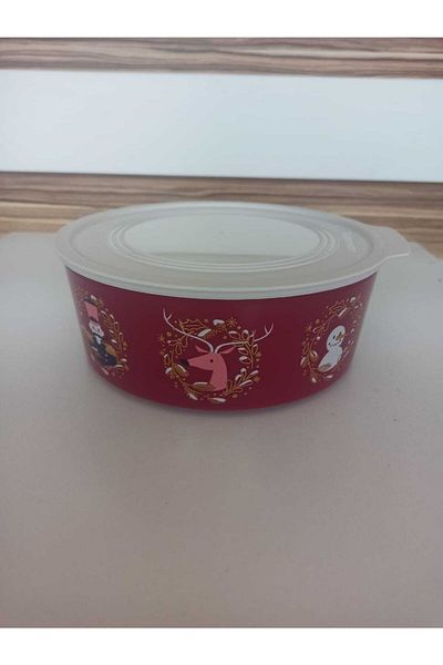 Tupperware Water Round Cherry Snowman Christmas Cookie Box