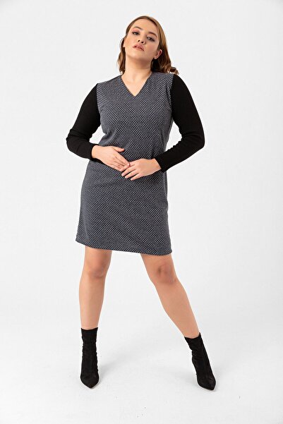 Laranor Сіре велике плаття з V-подібним вирізом