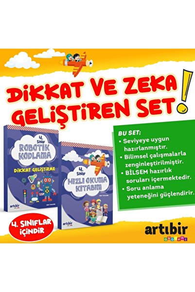 Artıbir Yayınları 4 Sınıf Dikkat Ve Zeka Geliştiren 2'li Set -- Hızlı Okuma K...