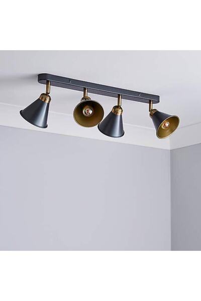 Rsylight Retro Metal Dekotatif Rustik Masa Üstü 4 Lü Sıralı Avize