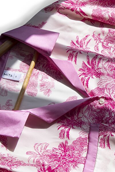 Mita Concept Pamuk Saten Gömlekli Pijama Takımı