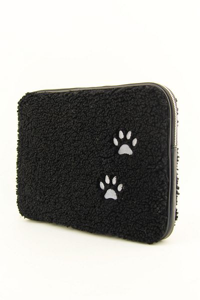 HNB Black Fluffy Macbook Air Pro 13 & 14 Inch Computer Laptop Case