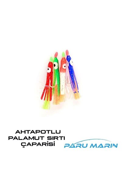PARU MARIN Palamut Sırtı Çaparisi 4'lü 5.5cm Ahtapotlu Mustad Iğneli