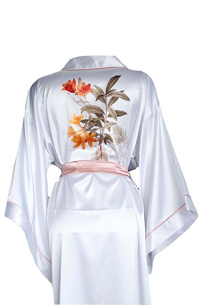 Mita Concept Kimono din satin cu pulbere de mărime mini