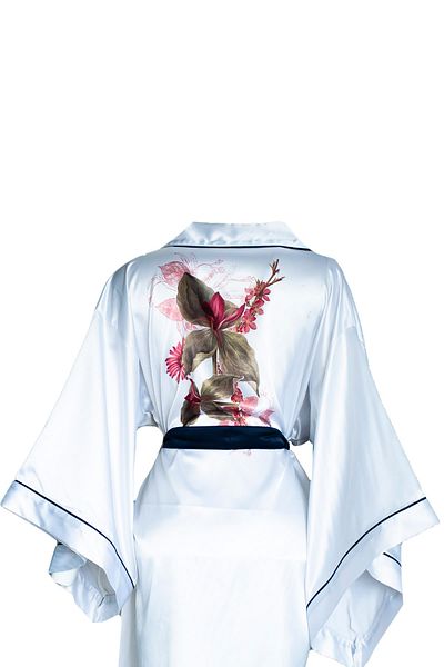 Mita Concept Kimono cu mânecă liliac alb bleumarin de dimensiuni mini