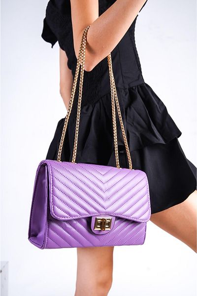 Capone Outfitters Shoulder Bag - Purple - Plain