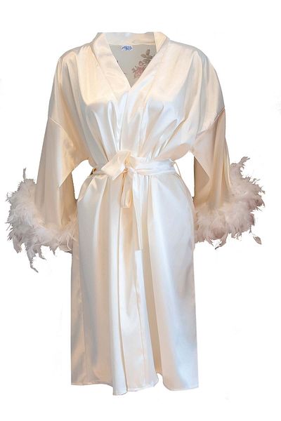 Mita Concept 'piccione' Ecru Dressing Gown