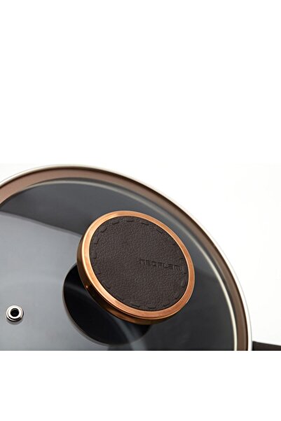 NEOFLAM Nobless Aluminum Deep Casserole with Glass Lid 24 Cm X 12 Cm