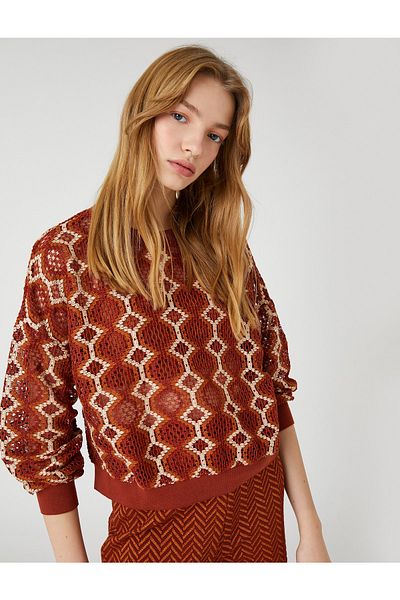 Koton Gehäkeltes Strick-Sweatshirt