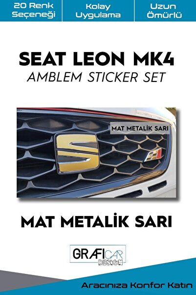 GRAFİCAR New Seat Leon Mk4 Emblem Covering Sticker Set / After 2022