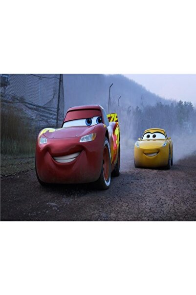 EkoDekor 3boyutluduvarkagitlari Şimşek Mcqueen Çocuk Odası Duvar Kağıdı Kanvas Tek Parca