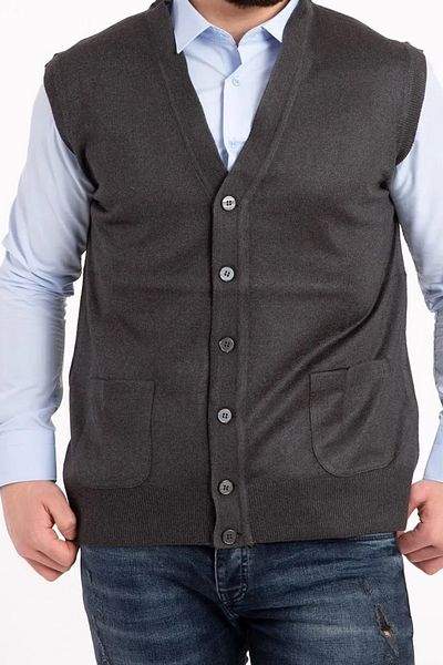 Gradyan Smoked Men's Wool Knitted Thin Knitwear Vest