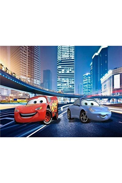 EkoDekor 3boyutluduvarkagitlari Şimşek Mcqueen Çocuk Odası Duvar Kağıdı Kanva...