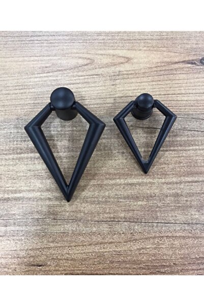 ARON (5 PCS) Hayal Big Triangle Pendulum Matte Black Button Handle Furniture Nightstand Dresser Console Kitchen Cover.