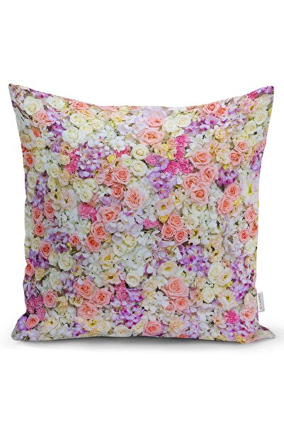 Realhomes Çift Taraflı Rengarenk Gül Ve Çiçek Desenli Baskılı Dekoratif Moder...