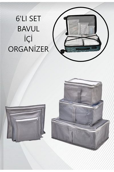 Manosta Suitcase Organizer (Grey) Mother Baby Hospital Bag Closet Drawer Organizer