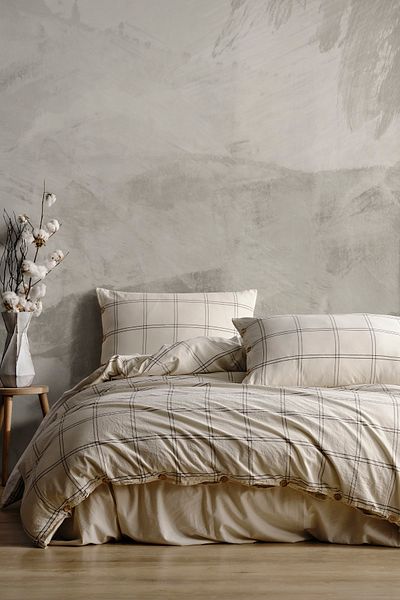 Macas Home Hera 100% βαμβακερή κλωστή βαμμένη πλενόμενη διπλή παπλωματοθήκη 200*220
