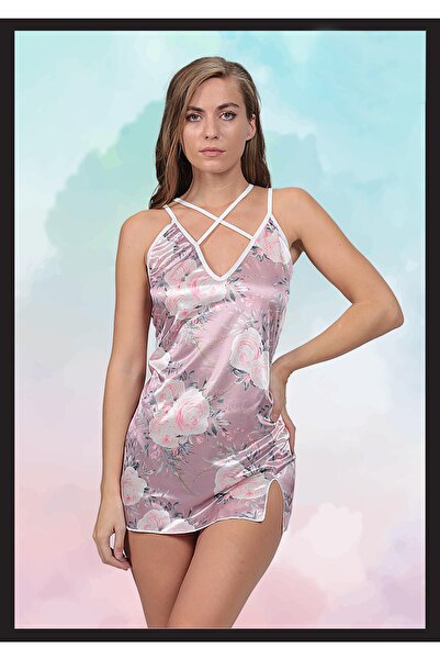 LoeFit Жіночий візерунок, деталізована шия, сексуальна фантазійна нічна сорочка, нова модель