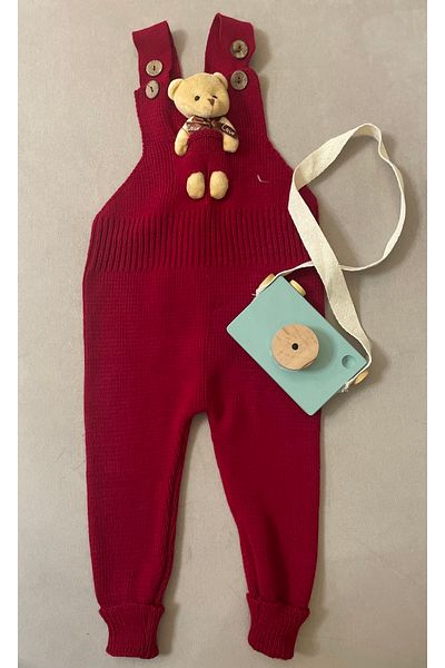 SANTRALBEBE Unisez Teddy Bear Knitwear Salopet