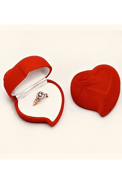 ÇELİKSİLVERTAKI Güllü Kadife Yüzük Kutusu