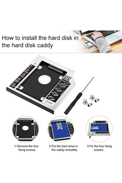 Derwell Hdd Muhafaza Sabit Disk 12.7 Sata Için Ssd Laptop Dvd/cd-rom 2.5 Harici Sabit Disk Kutusu
