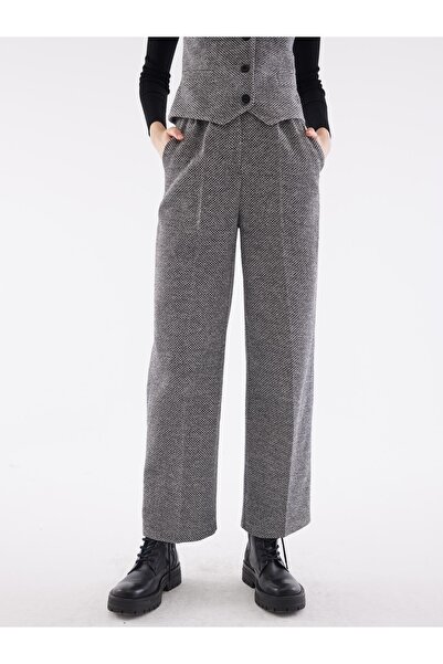 Juste Studio Knitted Gray Palazzo Trouser-vest Set