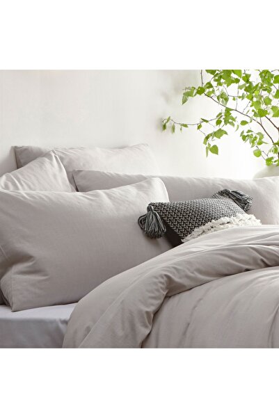 Sheri Home Opal Gri Çift Kişilik Nevresim Seti 200x220 %100 Pamuk Newsoftgrey...