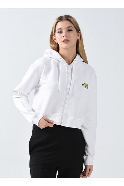 ECKO UNLTD Γυναικείο φούτερ Ecko Unlimited White - Ματ γιακά με φερμουάρ