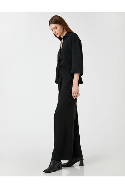 Koton Lurex-Palazzo-Hose mit Taschen
