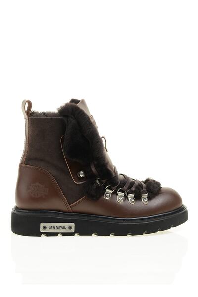 Harley Davidson Γυναικείες μπότες σε σκούρο καφέ δέρμα - Gemma New