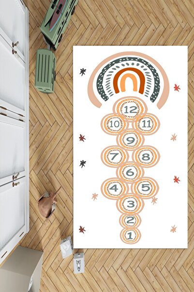 Grey Home Kaymaz Dijital Baskılı Yıkanabilir Çocuk Halısı Bebek Odası Halısı ...