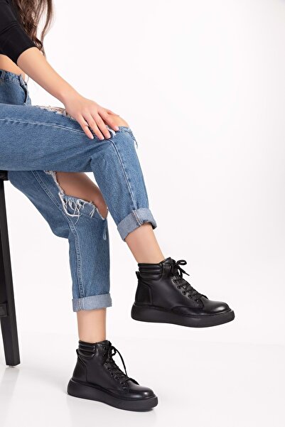 Gondol Içi Dışı Hakiki Deri Anatomik Taban Bot Gap.15501 - Siyah - 37