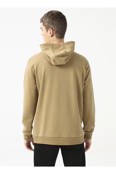 Aeropostale Ανδρικό φούτερ με κουκούλα Κεντητό Σκούρο Μπεζ E-urban