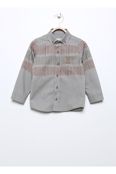 U.S. Polo Assn. Раирана червена момчешка риза Belliskids