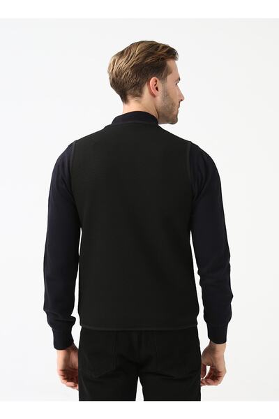 SÜVARİ V Yaka Kapitone Siyah Erkek Kazak Tr2013700297