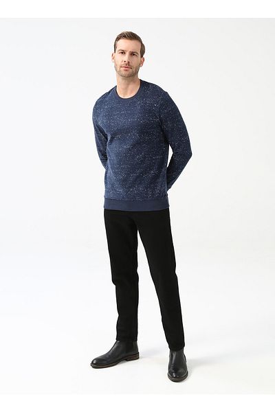 SÜVARİ Navy Blue O-Neck Men's Sweater - TR 2013700300