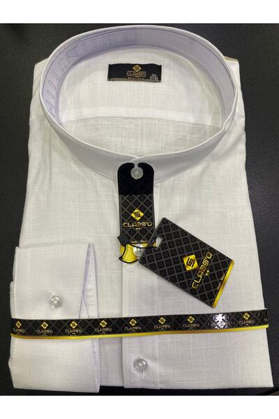 CLASSO Battal Mold Flam Linen Judge Collar Shirt