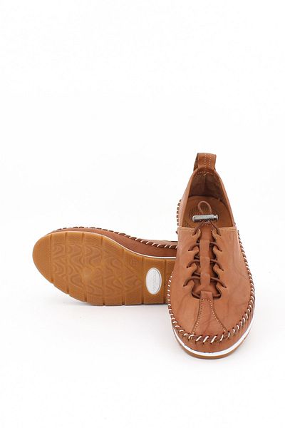 Deripabuc Genuine Leather Tan Women's Leather Ballerinas Dp16-0052