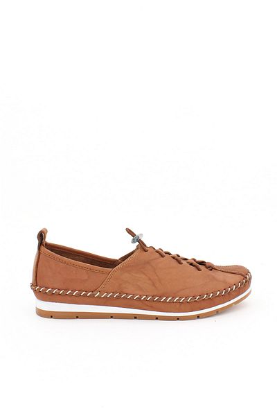 Deripabuc Genuine Leather Tan Women's Leather Ballerinas Dp16-0052