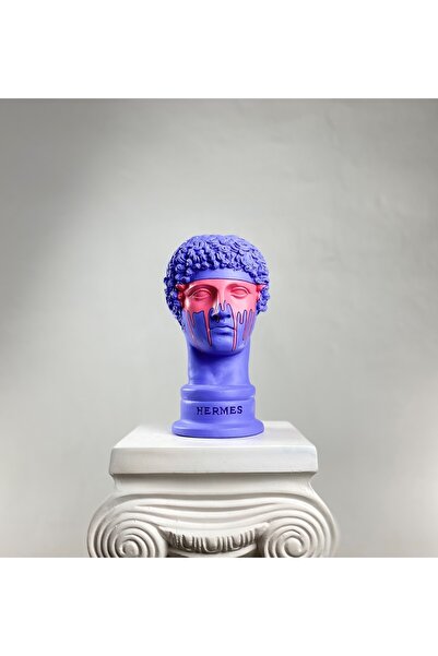 Hedgehog Art Hermes "purple-man" Heykel, Büyük Boy Büst, Özel Tasarım Dekorat...