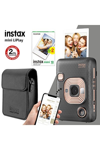 Fujifilm Instax Mini Liplay Hybrid Elegant Black Fotoğraf Makinesi Hediye Seti 4